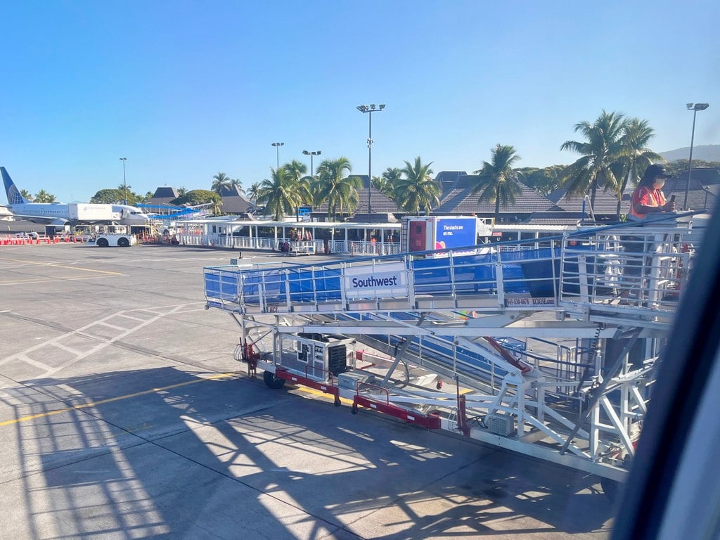 Southwest passenger ramp at Kona Airport