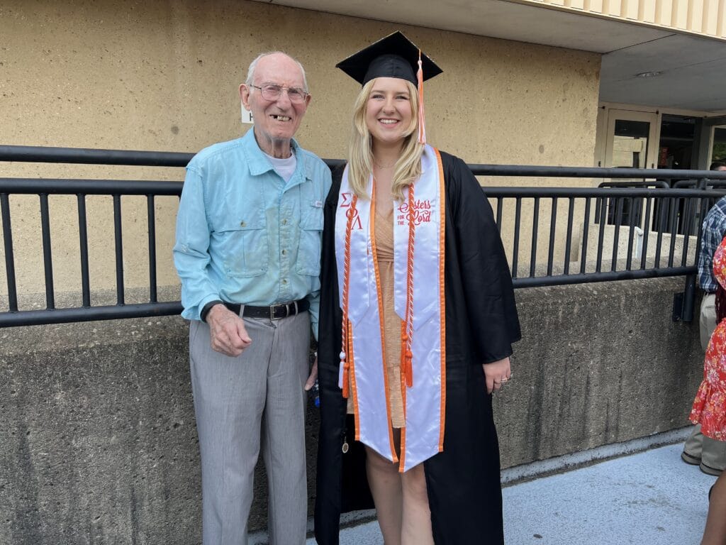Barrett Jones & granddaughter Kendall Jones after UT graduation.
