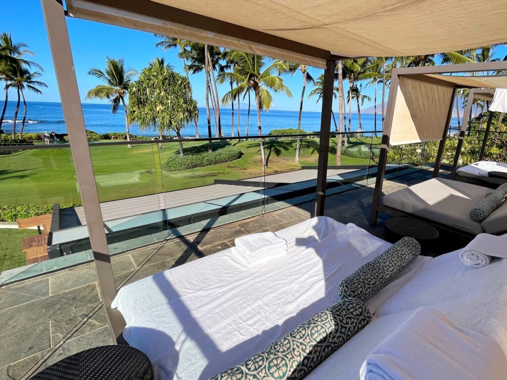 ocean view from an Andaz Medium daybed cabana at andaz maui