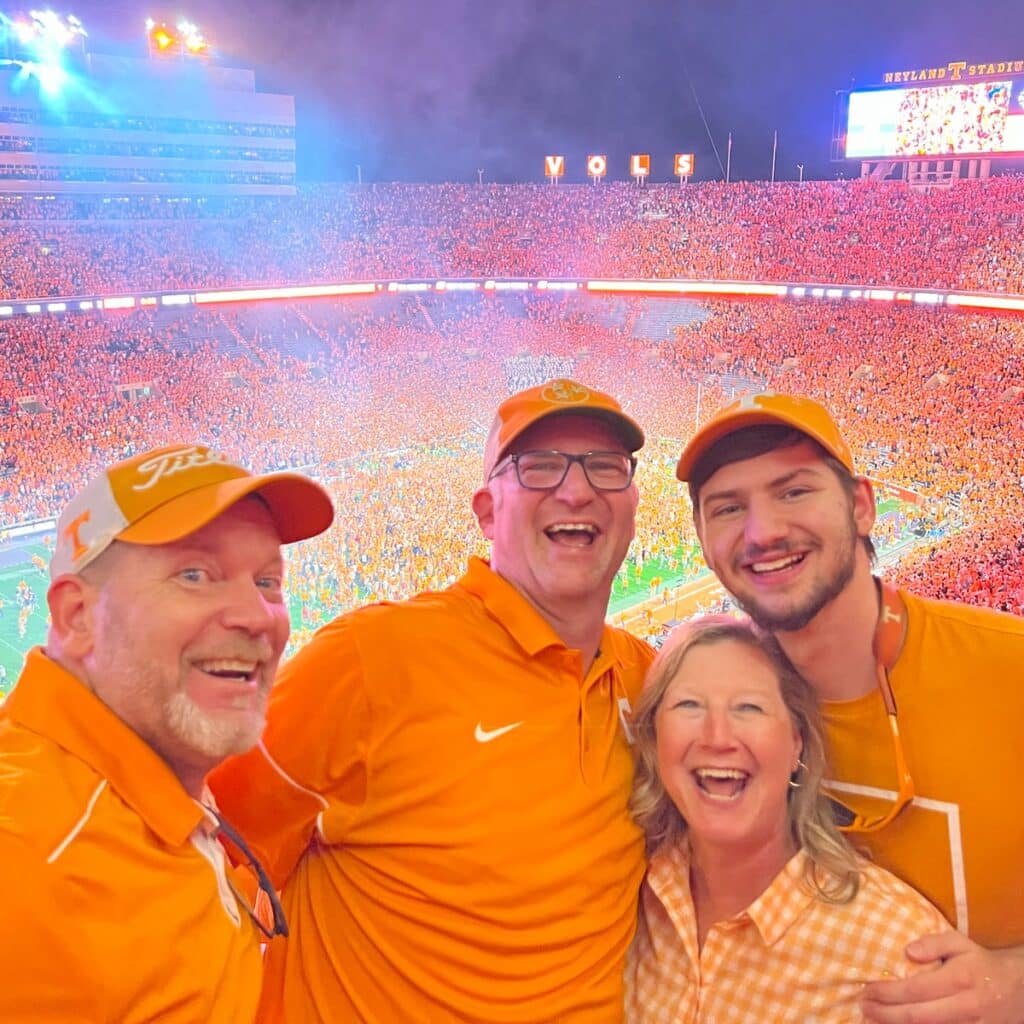 Celebrating the TN Vols football team victory over Alabama!