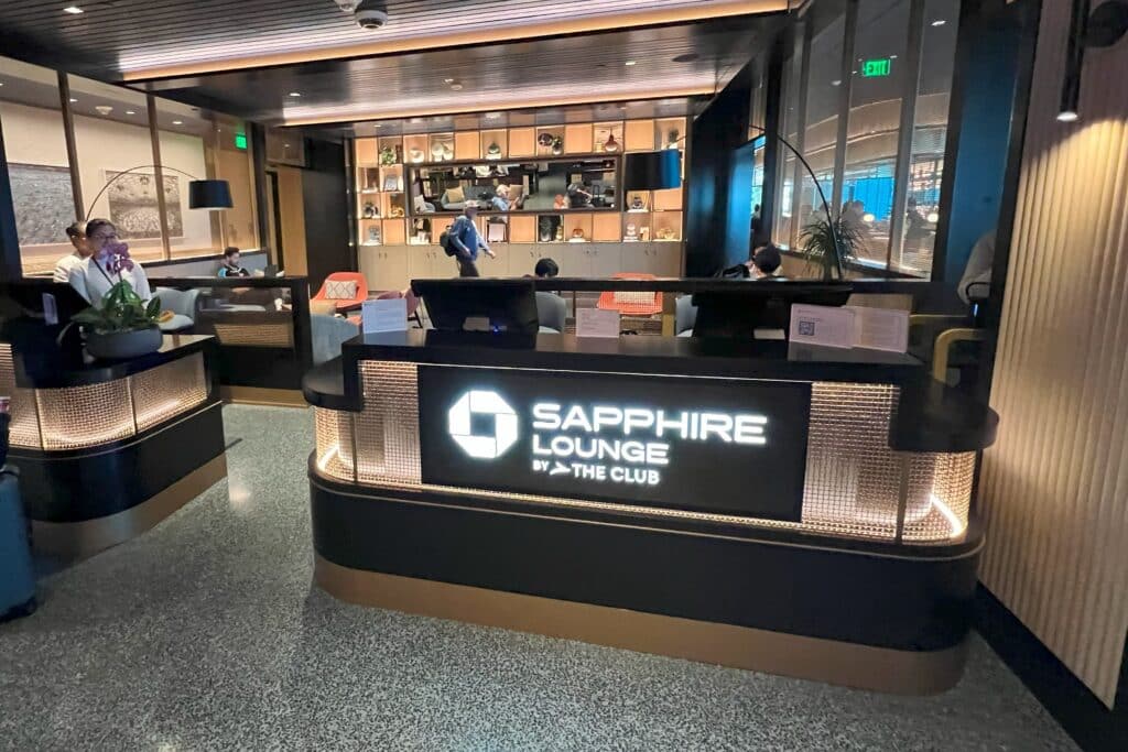 Front desk at Boston Airport Chase Sapphire Lounge