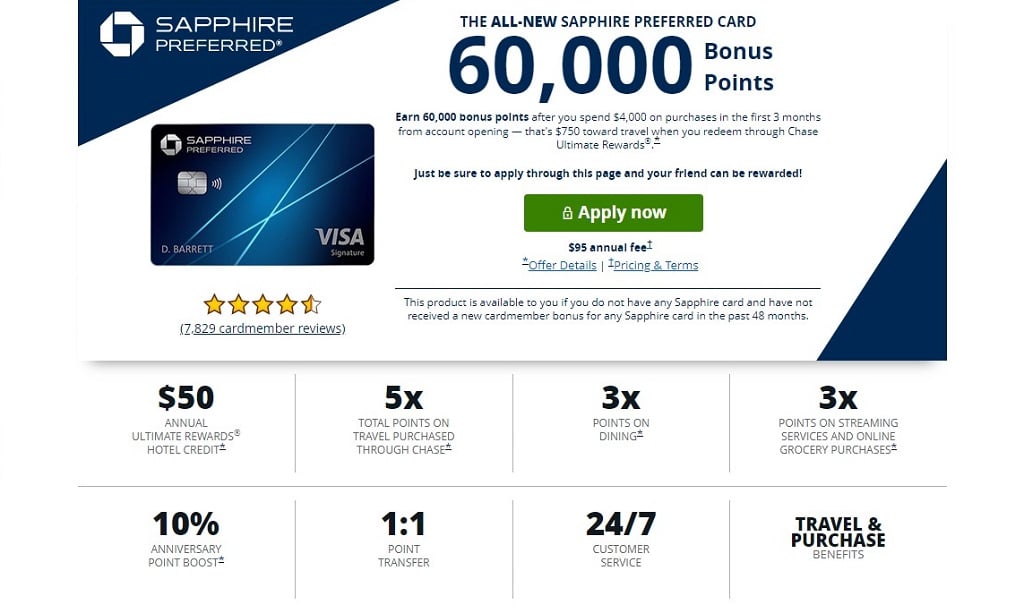 Chase Sapphire Preferred offer