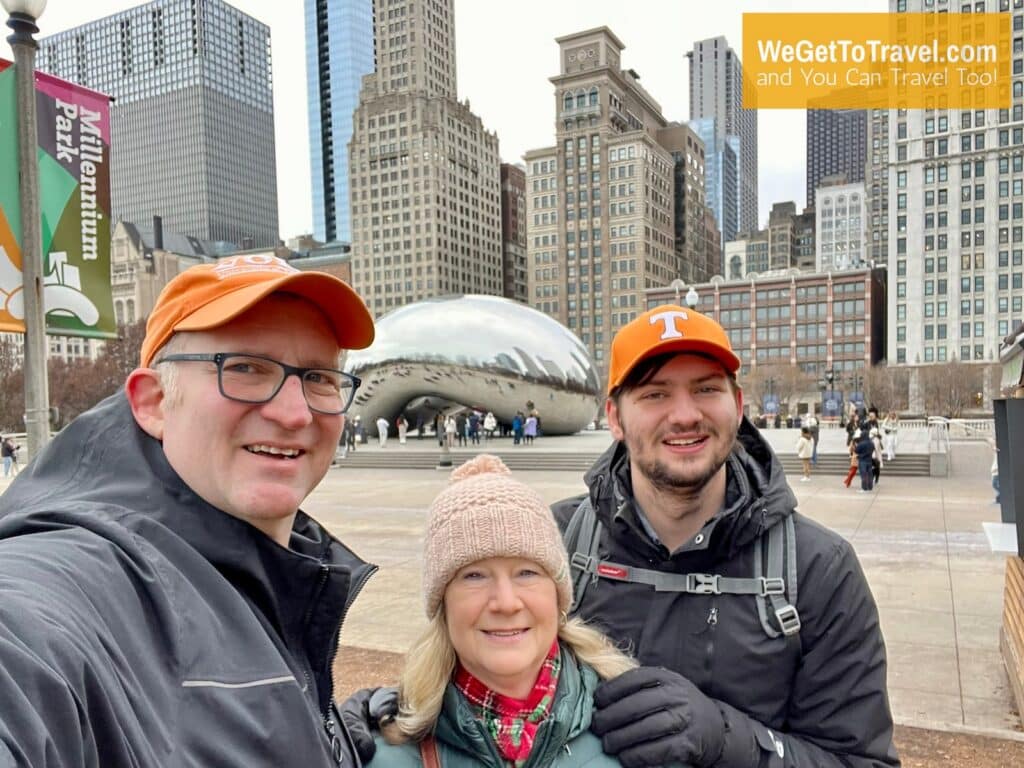 Chicago Millennium Park with the Bean during the holiday season