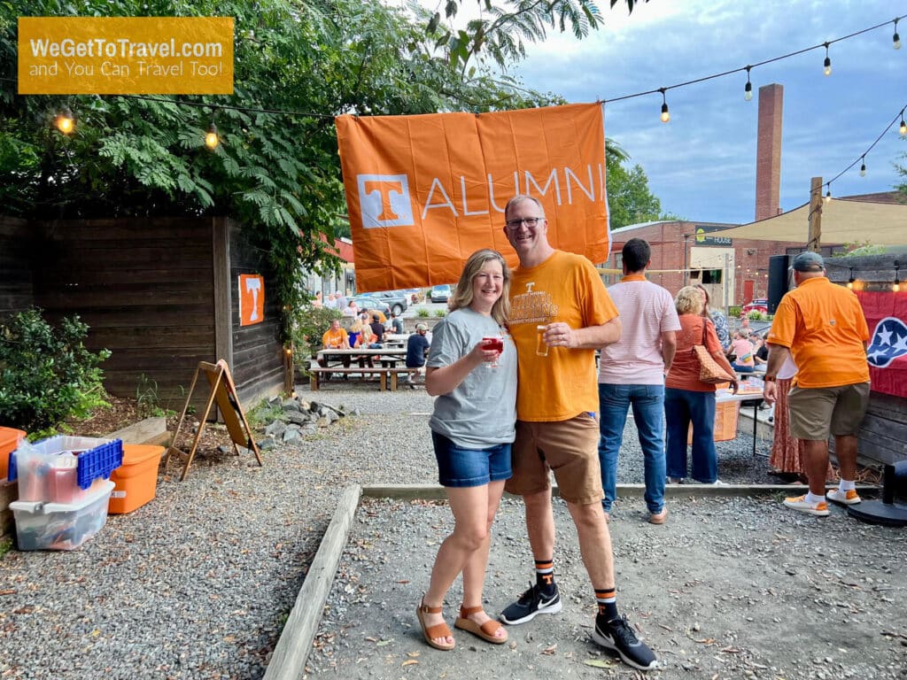 Ross and Sandra attending the Tennessee Alumni football tailgate at Charlotte