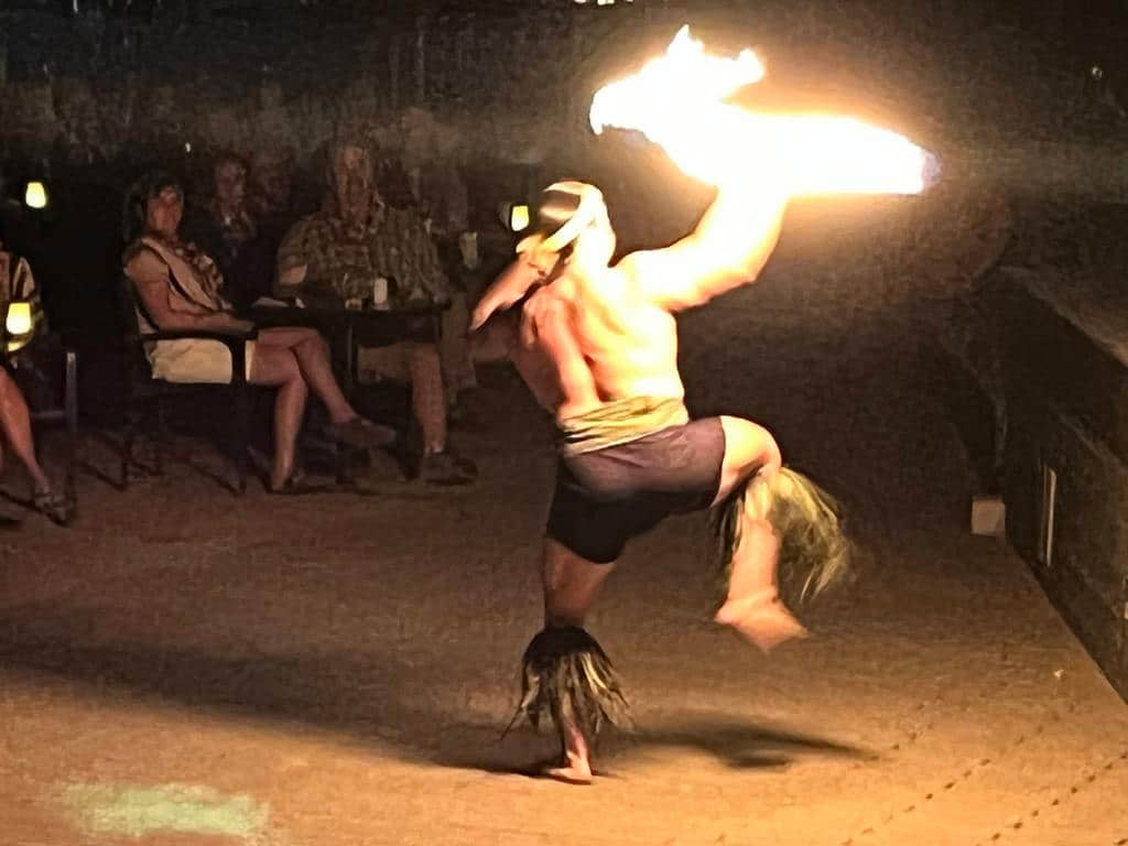 Fire dancer at the Feast of Lele Luau Maui in Hawaii