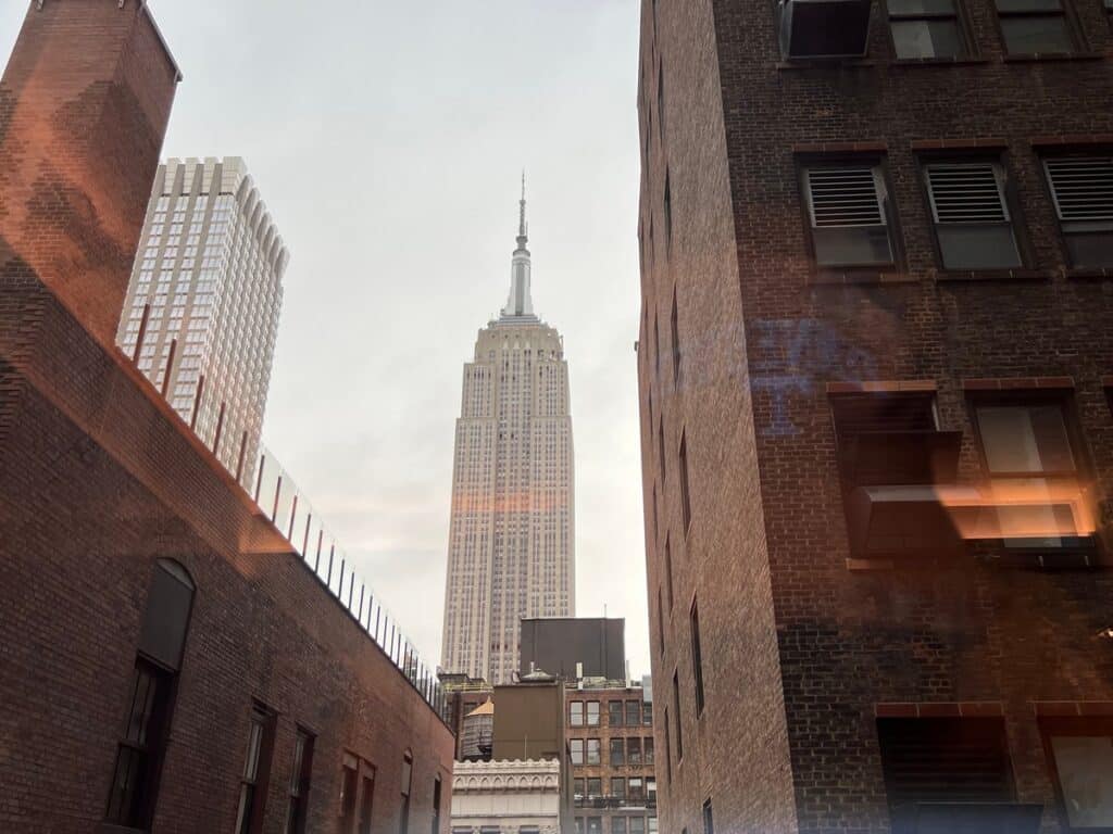 view of the Empire State Building form our hotel room