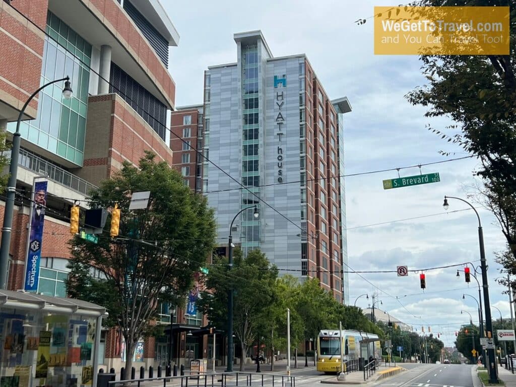 Hyatt House Charlotte from a block away