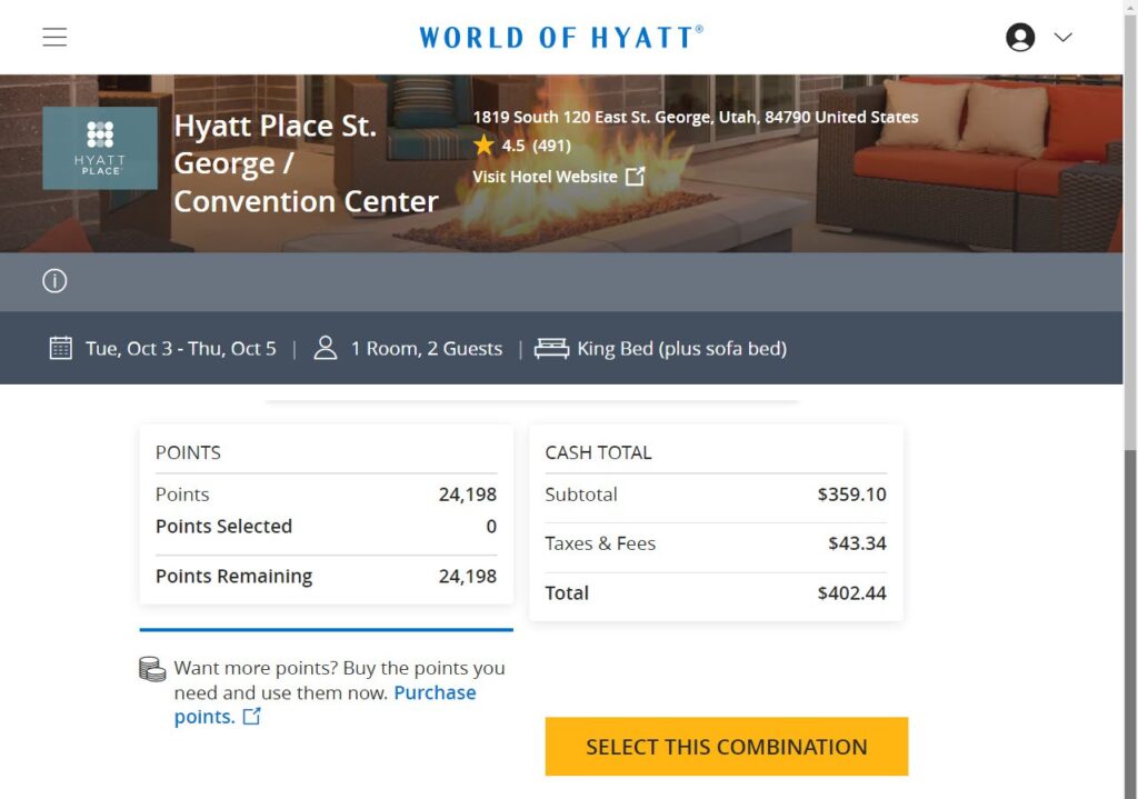 prices for Hyatt Place St George