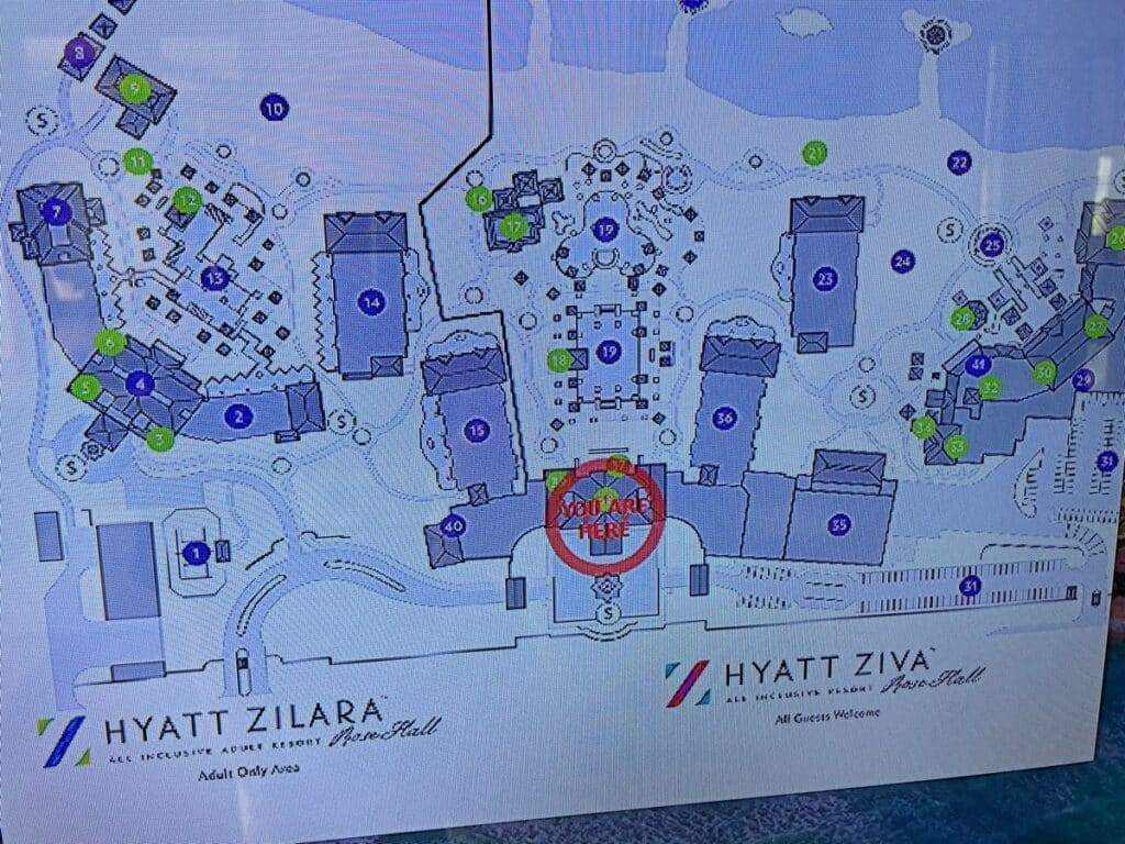 Map of Hyatt Zilara Rose Hall & Hyatt Ziva Rose Hall.