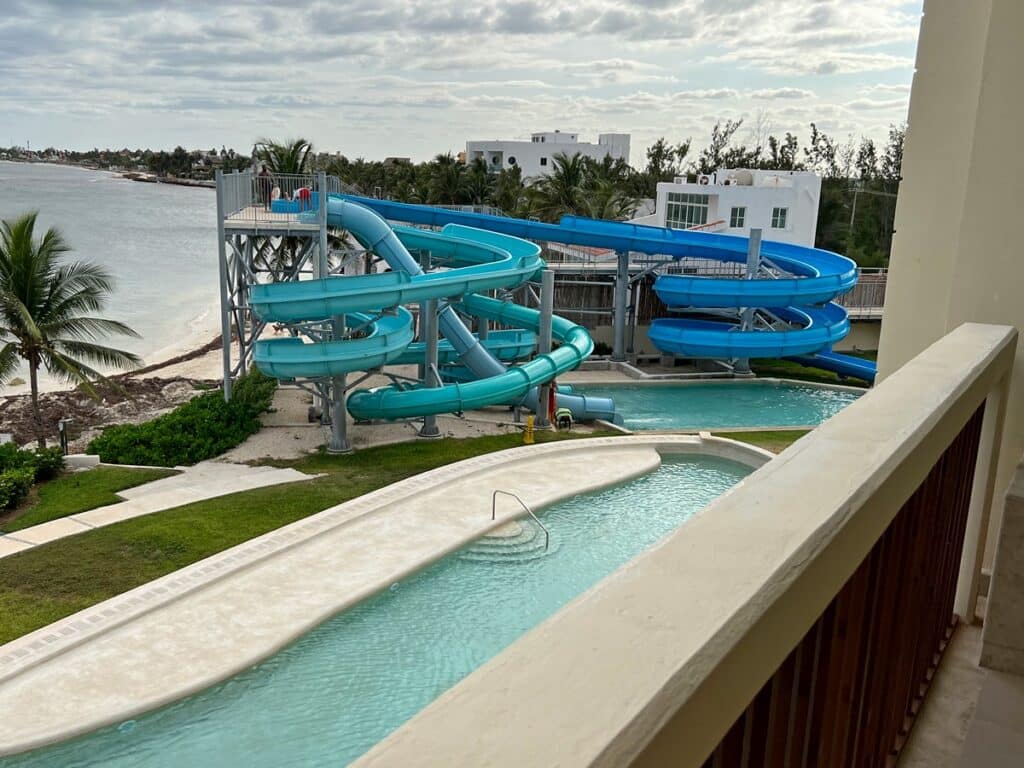 water slides at Hyatt Ziva Riviera Cancun