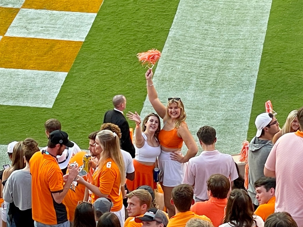 Kendall & Taylor as young undergrads on Rocky Top in Neyland Stadium