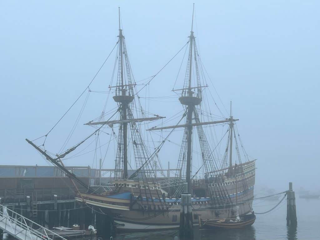 Replica ship of the Mayflower.