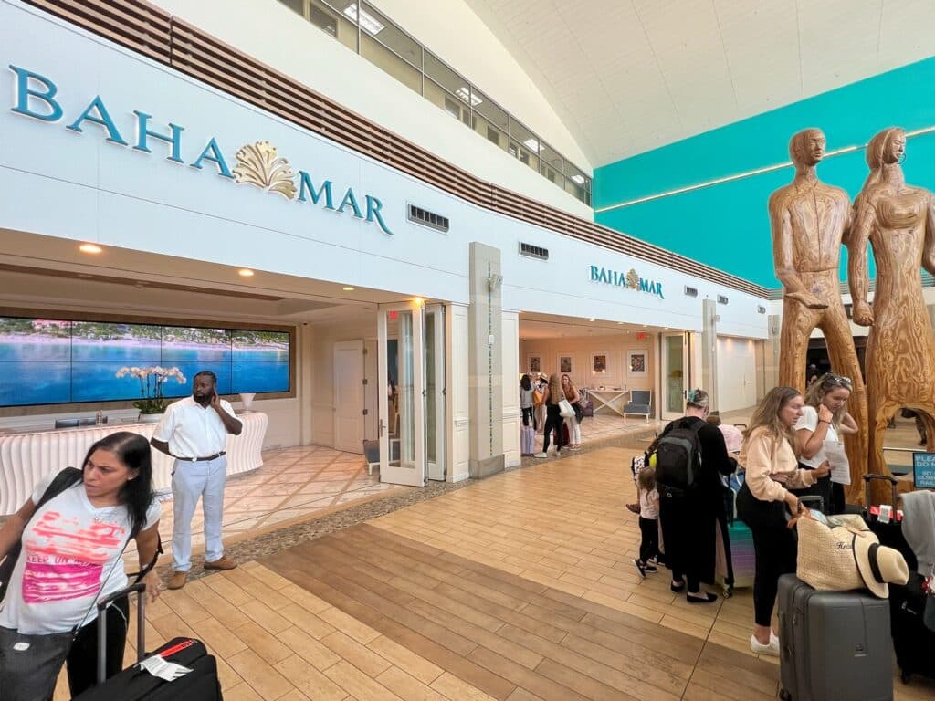 arrival lounge for Baha Bay Resort in LPIA
