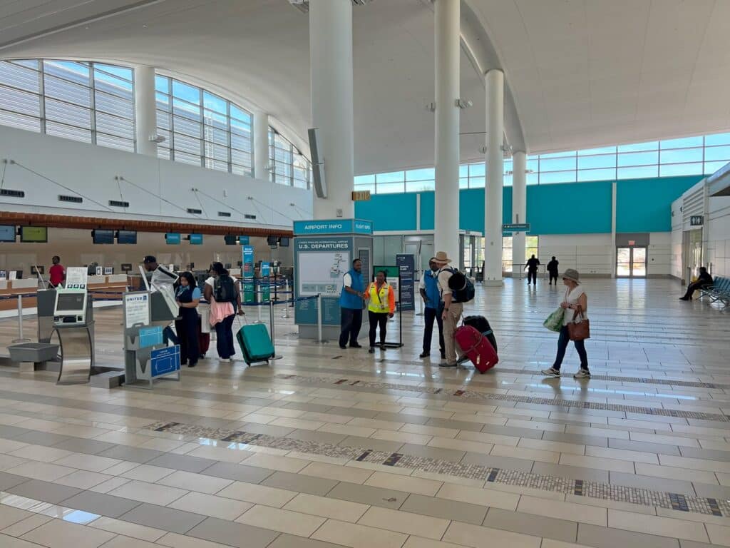 Empty USA Terminal at Nassau Airport Departures.