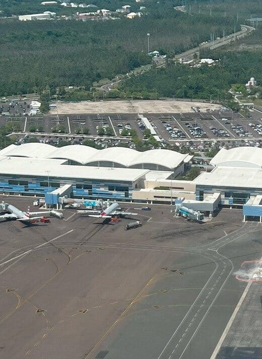 Aerial view of Nassau Bahamas Airport, NAS, LPIA