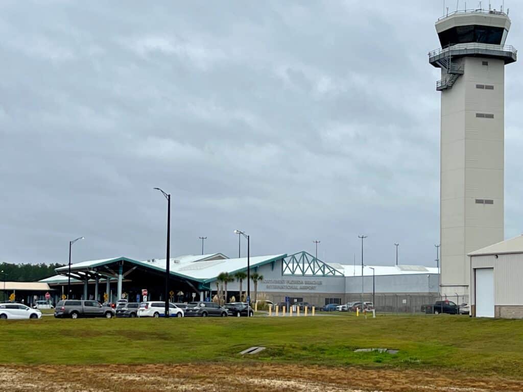 Northwest Florida Beaches International Airport (ECP) tower and terminal