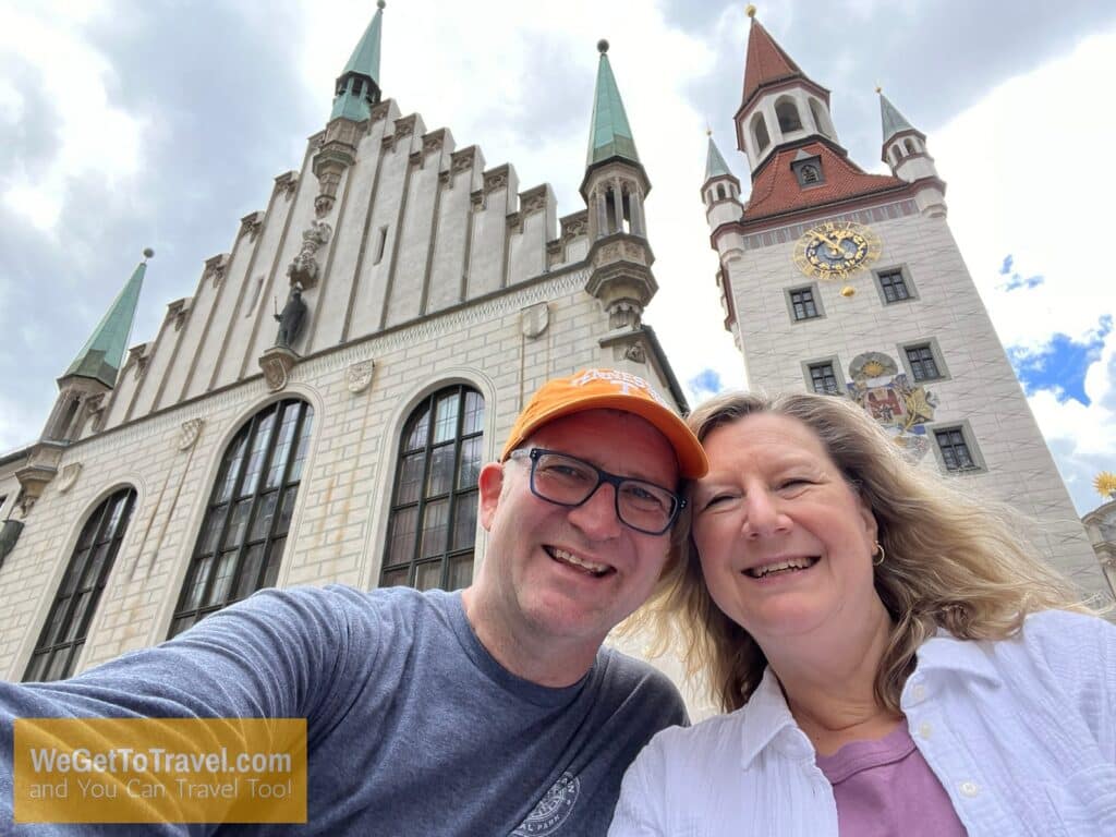 Ross and Sandra at Marianplatz in Munich germany