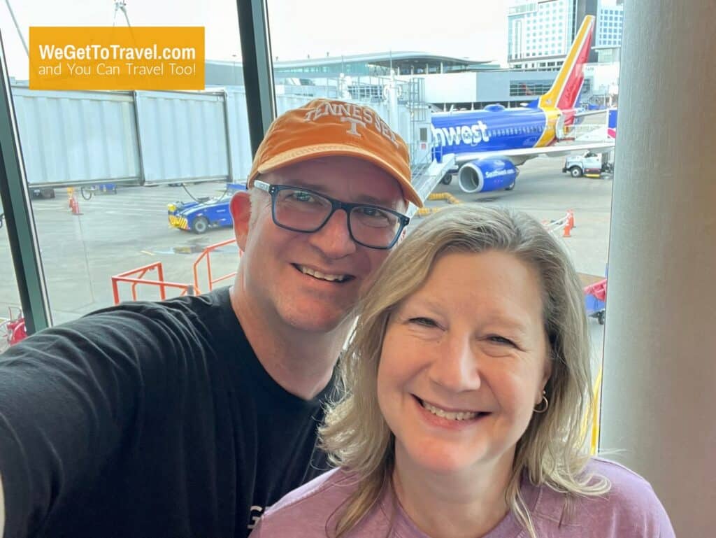 Ross and Sandra about to fly with the Southwest Companion Pass