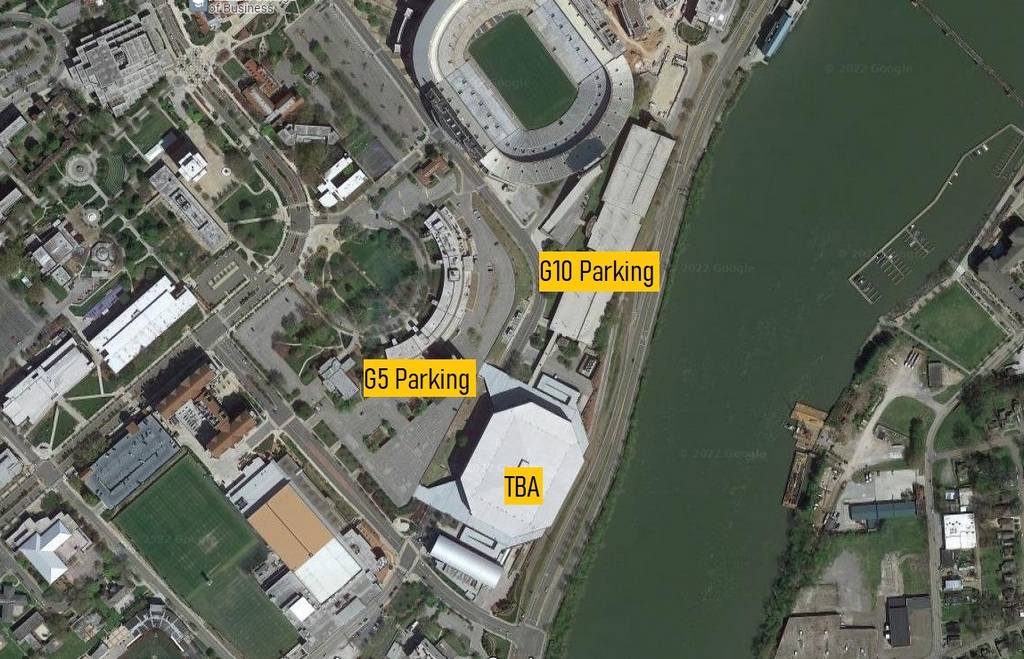 parking map for graduation at University of Tennessee