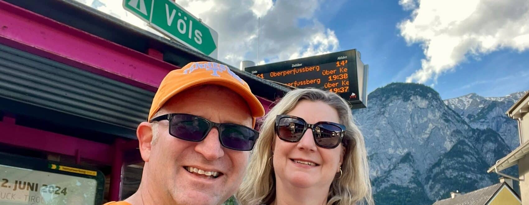 Vols in Völs Austria at the Bus Stop to Innsbruck