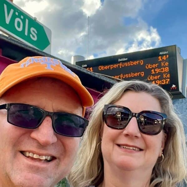 Vols in Völs Austria at the Bus Stop to Innsbruck